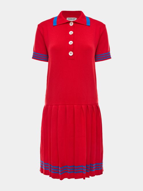 Vestido Curto Gola Polo Anselmi + Ucha Meirelles Vermelho