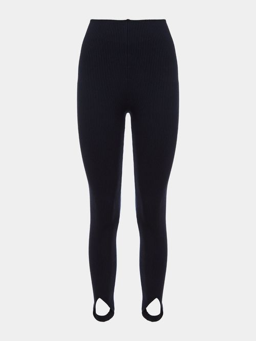 Midnight Blue Ribbed Fuseau Pants