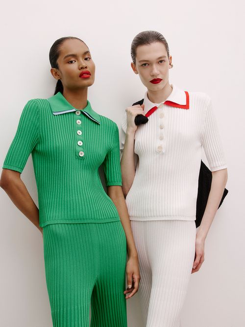 Polo Gola Dupla Anselmi + Ucha Meirelles Verde Cítrico