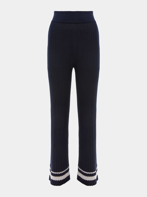 Anselmi Striped Ribbed Pants + Ucha Meirelles Midnight Blue