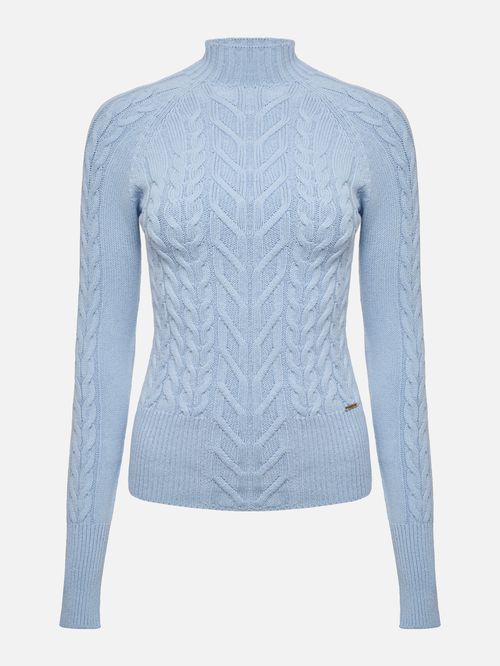 Blusa Básica Mix de Tramas Azul celeste