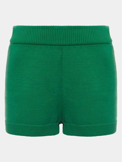 Short Curto em Tricô  Verde