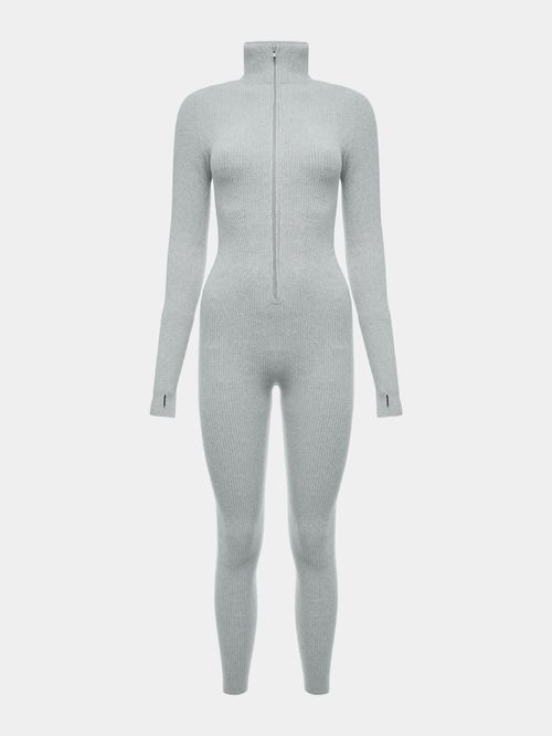 Macacão Canelado Sporty Cinza