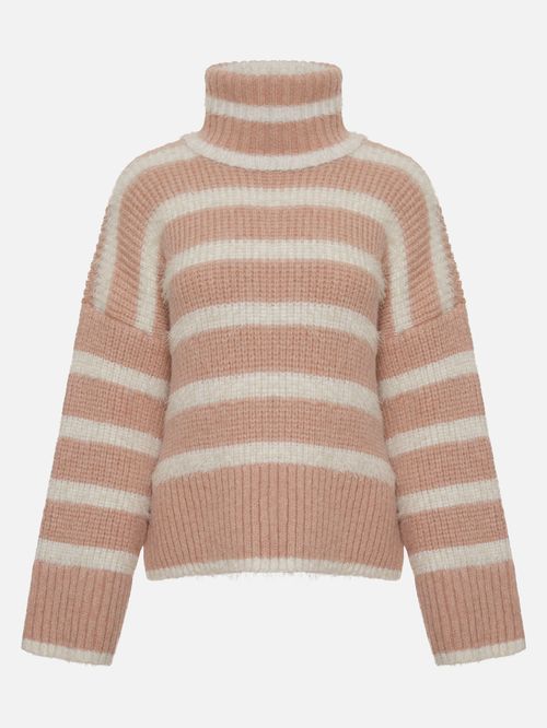 Suéter Amplo Fio Pelo Listrado