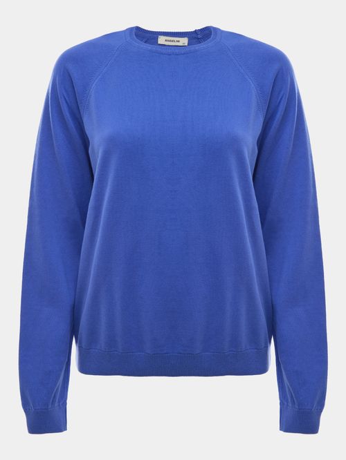 Blusa com Gola Avulsa Azul Klein