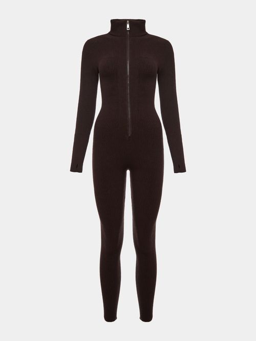 Macacão Canelado Sporty Chocolate