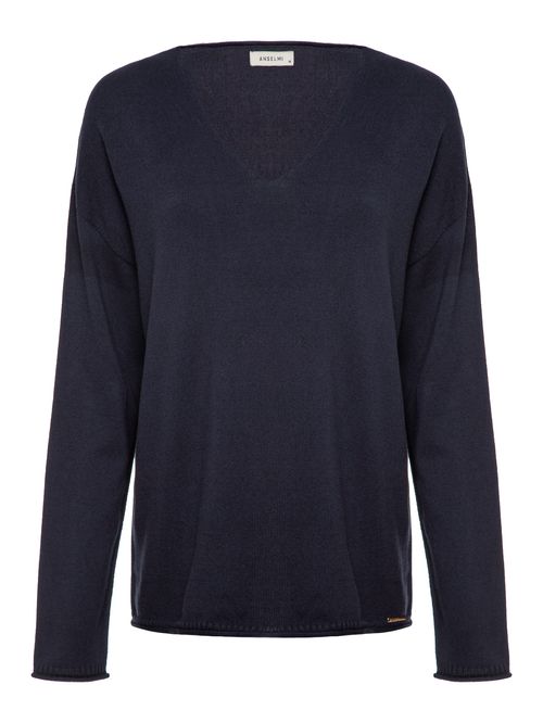 Midnight Blue 100% Cotton Lace Sweater