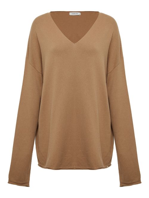 100% Cotton Camel Lace Sweater