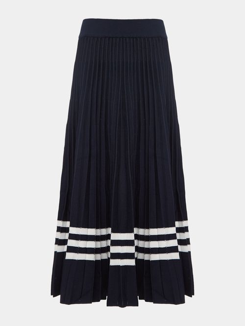 Anselmi Neo Navy Pleated Skirt + Ucha Meirelles Midnight Blue