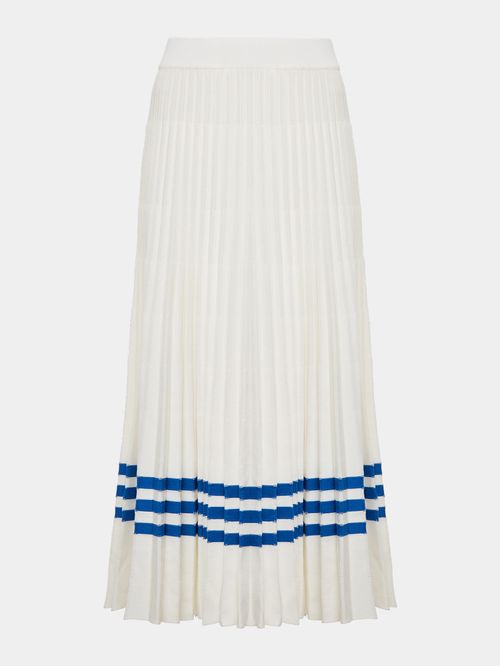 Anselmi Neo Navy Pleated Skirt + Ucha Meirelles Off White/Blue