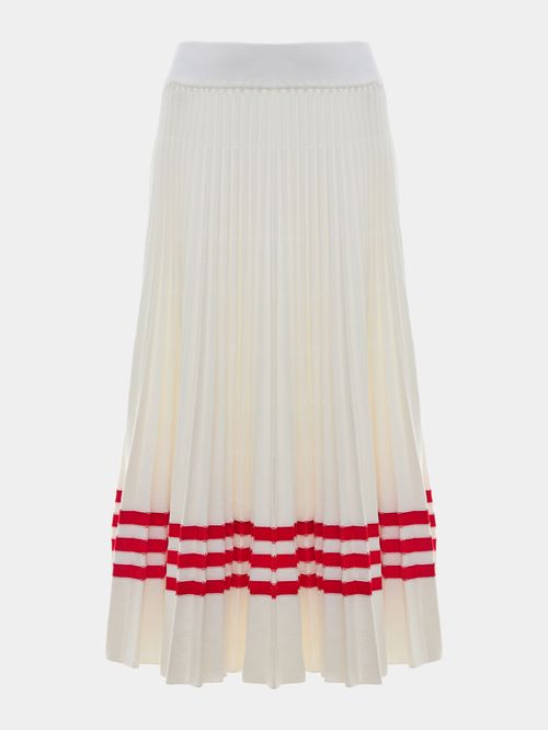Anselmi Neo Navy Pleated Skirt + Ucha Meirelles Off White/Red