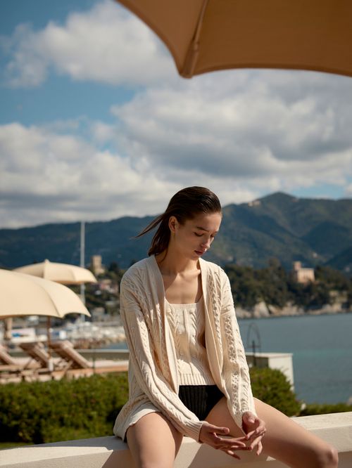 Casaco Alongado Botânica Cru