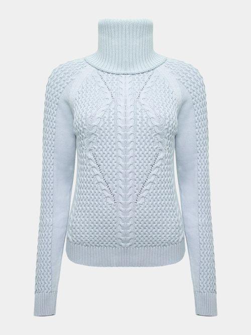 Blusa com Gola Avulsa Azul Celeste