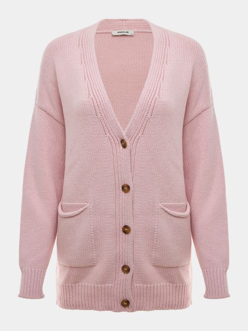 Pink Cardigan with Pockets