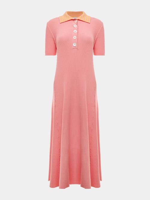 Vestido Midi Gola Polo Anselmi + Ucha Meirelles Rose