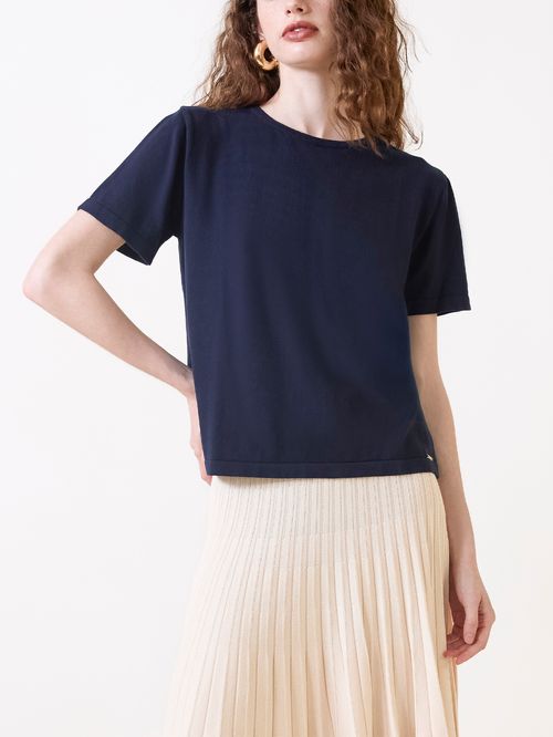 Basic Midnight Blue Cotton Blouse