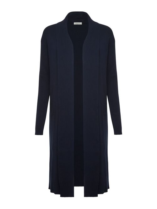 Midnight Blue Elongated Cardigan with Slits