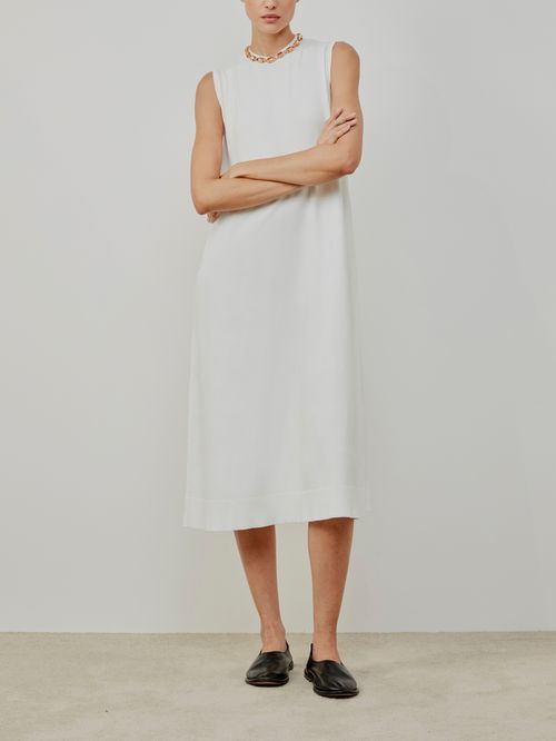 Vestido Midi Sem Mangas Off White