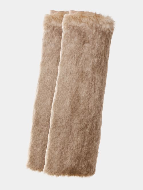 Long Leggings in Blended Beige Leather