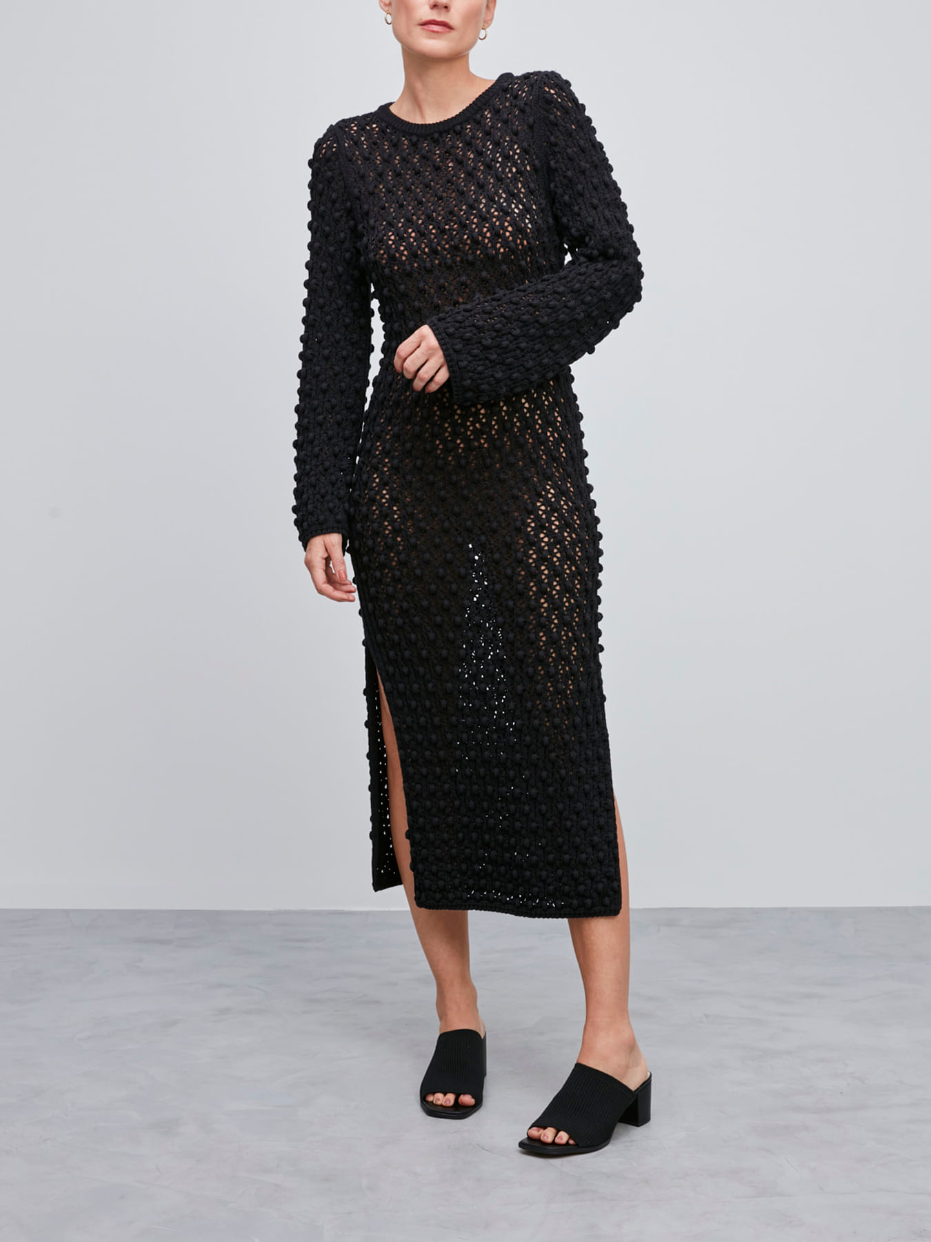 A1939【極美品】louren geometric lace dress 黒 louren geometric lace dress