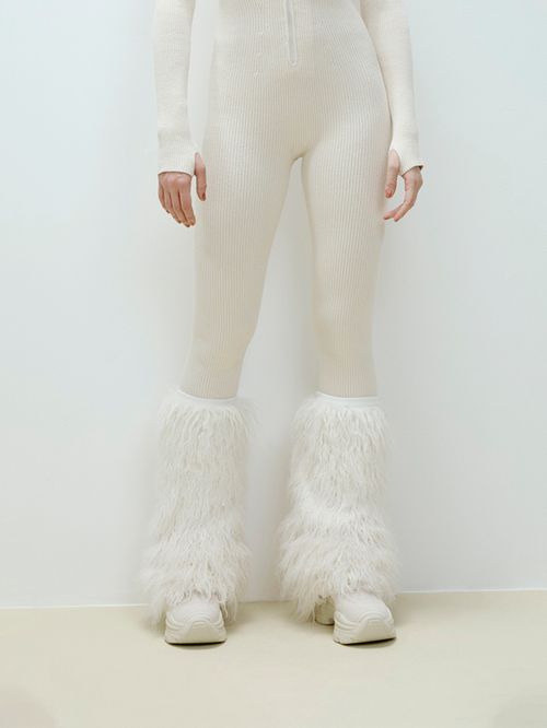 Off White Leather Leggings