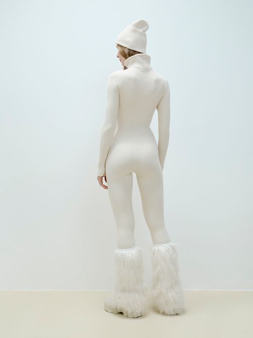 Off White Leather Leggings