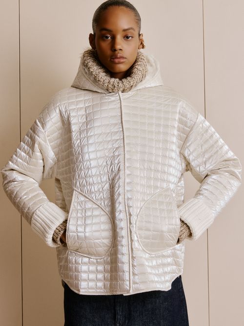 Jaqueta Nylon Matelassê Off White