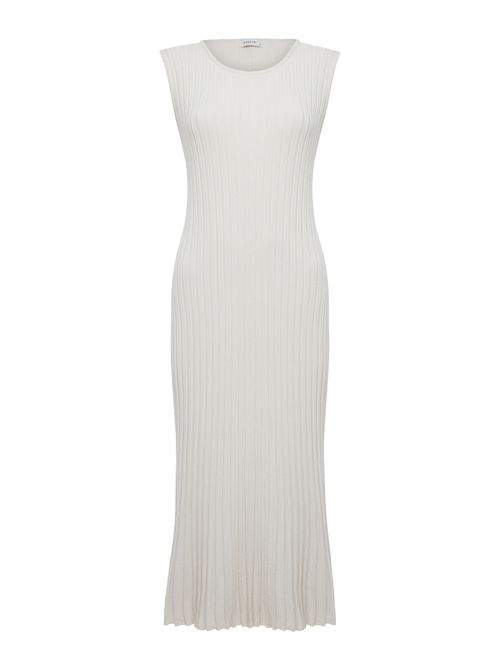 Vestido Midi Plissado Off White