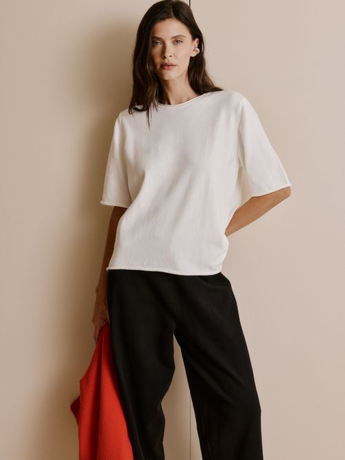 Off-White Basic Roll-up Sleeve Blouse