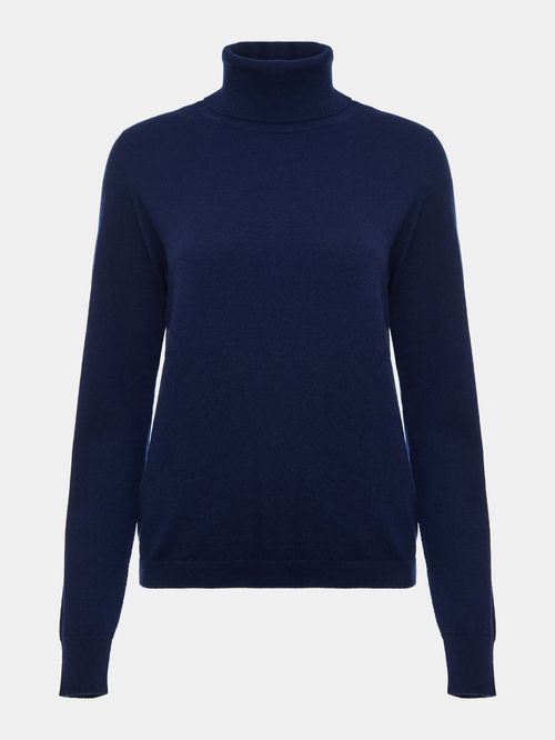 Suéter Gola Alta em Cashmere Marinho