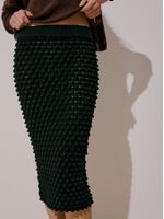 Saia Midi Colméia Preto - Anselmi Feminino