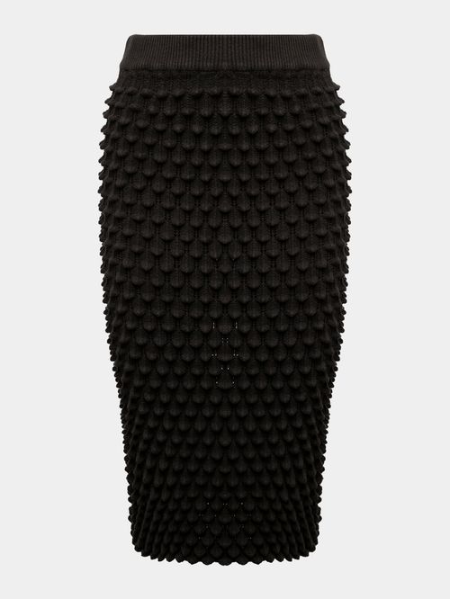 Saia Midi Colméia Preto