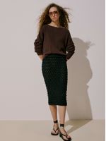 Saia Midi Colméia Preto - Anselmi Feminino