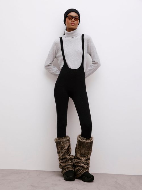 Black Ribbed Jumpsuit