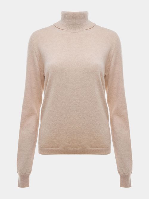 Suéter Gola Alta em Cashmere Bege