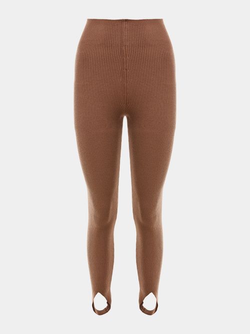 Brown Ribbed Fuseau Trousers
