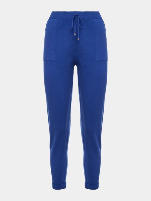 Abyssal Blue Italian Hem Knit Trousers