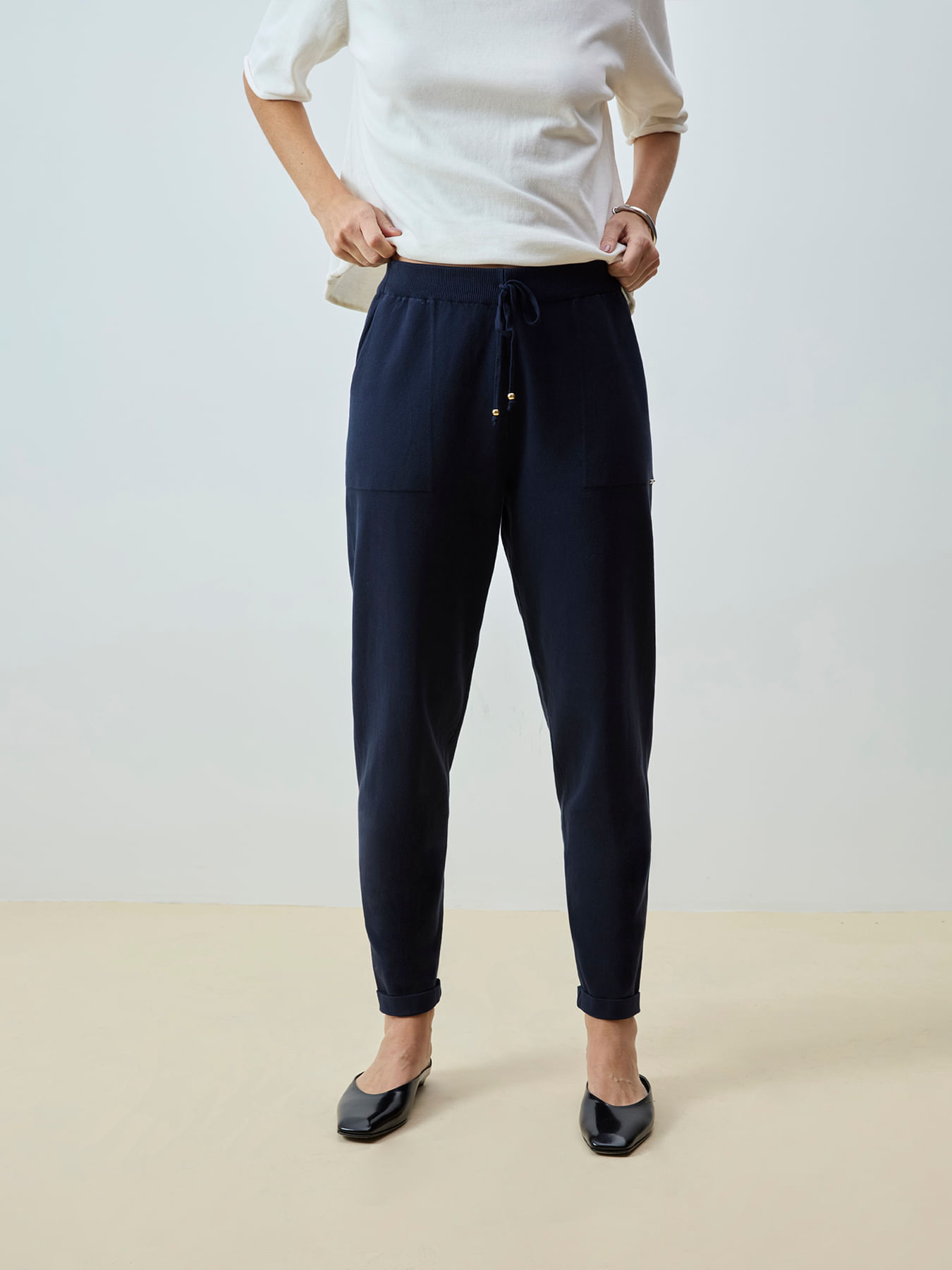 パンツ Atlast&Co. TWOTUCKTROUSERS NAVYSTRIPE 30 Anselmi