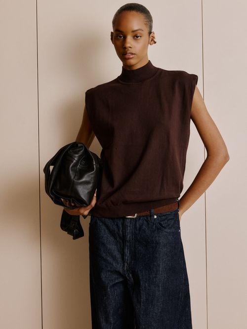 Chocolate Chimney Neck Tank Top