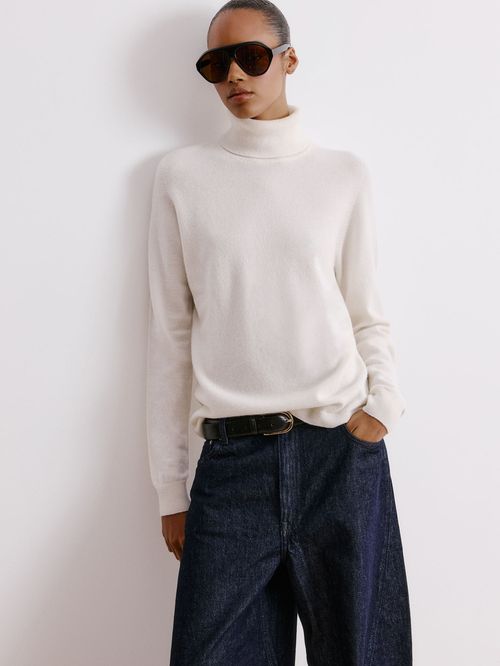 Suéter Gola Alta em Cashmere Off White