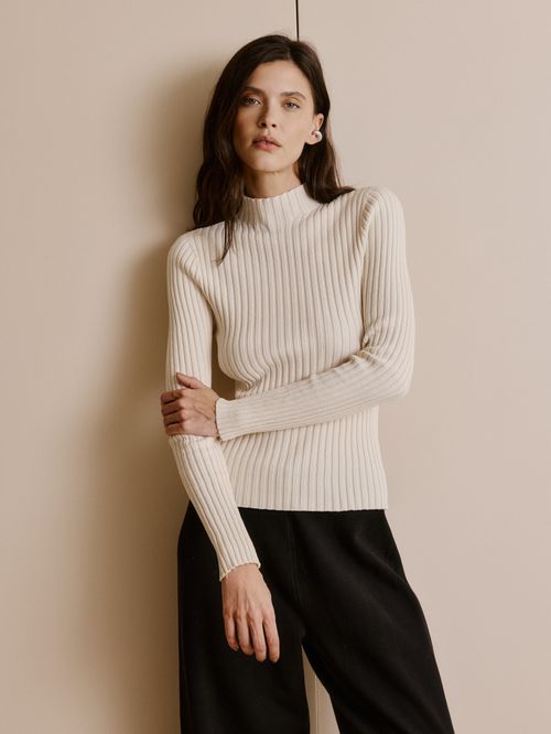 CRU Chaminé Neck Ribbed Blouse