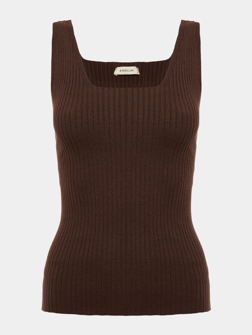 Chocolate Square Neck Tank Top