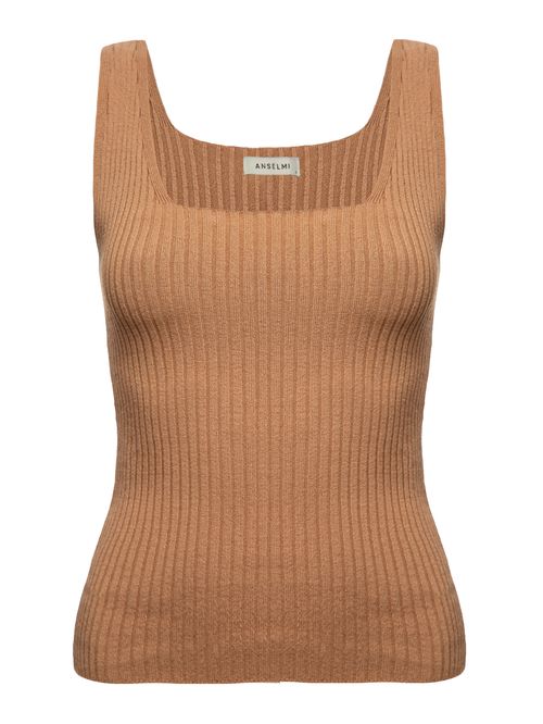 Camel Square Neck Tank Top
