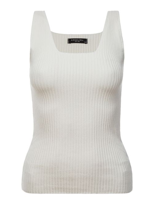 Off White Square Neck Tank Top