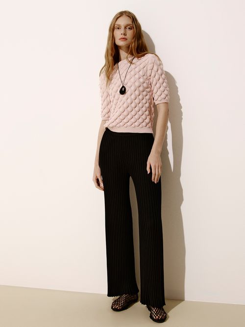 Blush Scales Short Sleeve Blouse