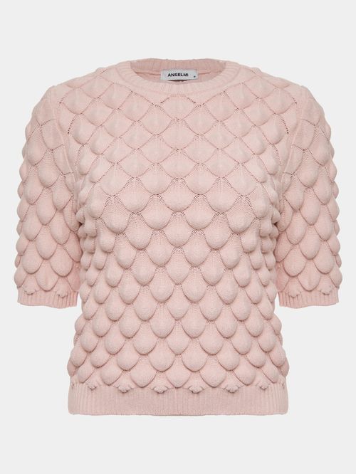 Blush Scales Short Sleeve Blouse