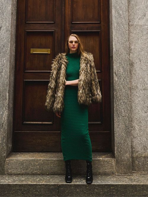 Beige Synthetic Leather Short Jacket