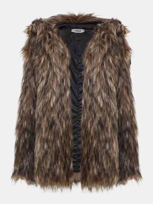 Beige Synthetic Leather Short Jacket