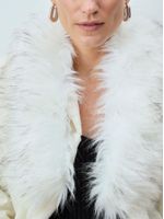 Casaco com Gola de Pele Fake Off White - Anselmi Feminino