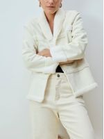 Casaco com Gola de Pele Fake Off White - Anselmi Feminino